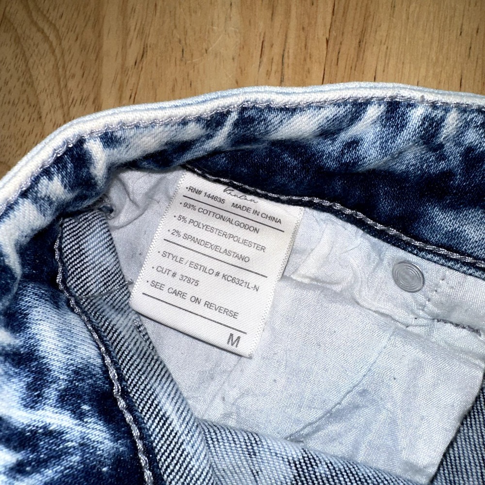 KanCan Bleached Look Distressed Medium Jean Shorts - Picture 3 of 5